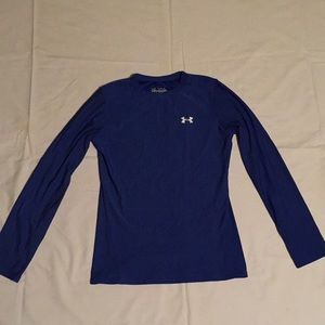 Blue Under Armour Long Sleeve Stretchy Shirt